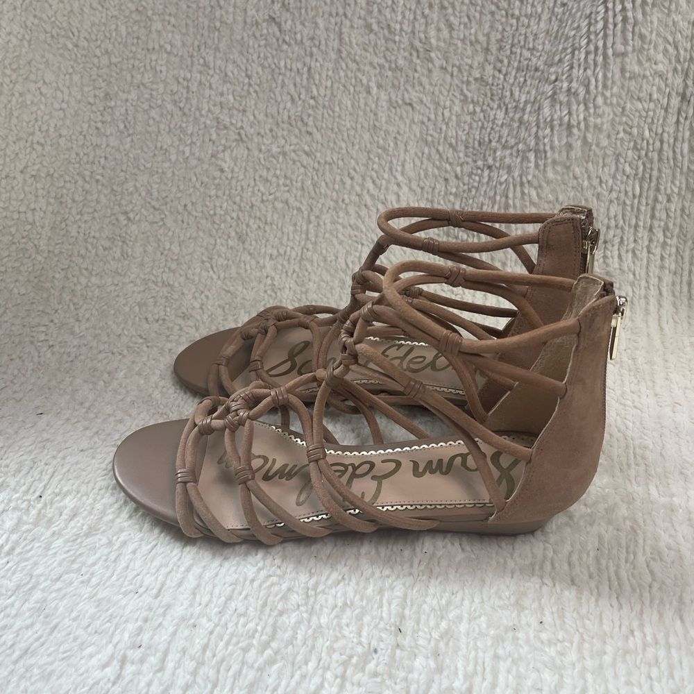 Sam Edelman Daryn leather suede Nude Gladiator Sandals SZ10M